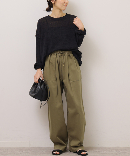 JOURNAL STANDARD relume（ジャーナルスタンダード　レリューム）の「［26SS新作］ギャザーワイドベイカー（カーゴパンツ・レディース・カーキ/ベージュ・36/38）」の11枚目の写真