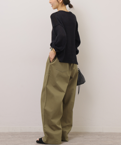 JOURNAL STANDARD relume（ジャーナルスタンダード　レリューム）の「［26SS新作］ギャザーワイドベイカー（カーゴパンツ・レディース・カーキ/ベージュ・36/38）」の13枚目の写真