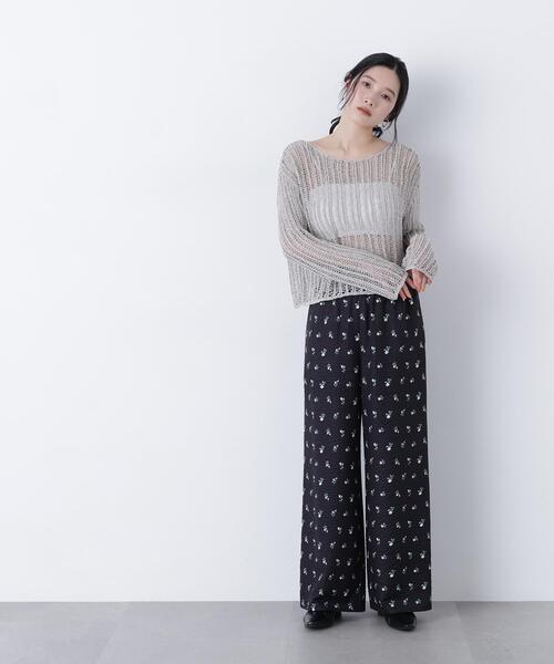 N.（N. Natural Beauty Basic）（エヌエヌナチュラルビューティーベーシック）の「透かし編みクロップドニット（ニット/セーター・レディース・ピンク/グレー系その他/オフホワイト・ﾌﾘ-）」の13枚目の写真