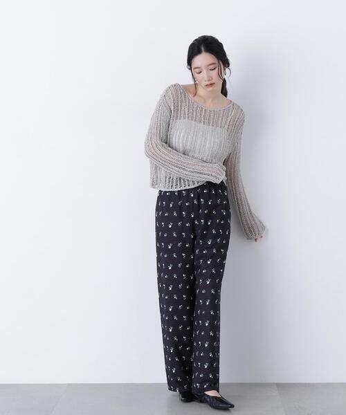 N.（N. Natural Beauty Basic）（エヌエヌナチュラルビューティーベーシック）の「透かし編みクロップドニット（ニット/セーター・レディース・ピンク/グレー系その他/オフホワイト・ﾌﾘ-）」の14枚目の写真