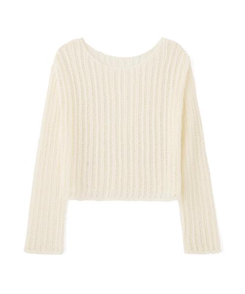 N.（N. Natural Beauty Basic）（エヌエヌナチュラルビューティーベーシック）の「透かし編みクロップドニット（ニット/セーター・レディース・ピンク/グレー系その他/オフホワイト・ﾌﾘ-）」の17枚目の写真