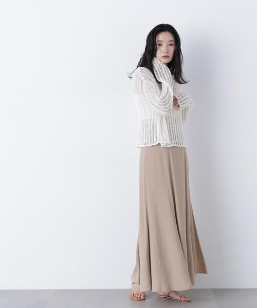 N.（N. Natural Beauty Basic）（エヌエヌナチュラルビューティーベーシック）の「透かし編みクロップドニット（ニット/セーター・レディース・ピンク/グレー系その他/オフホワイト・ﾌﾘ-）」の20枚目の写真