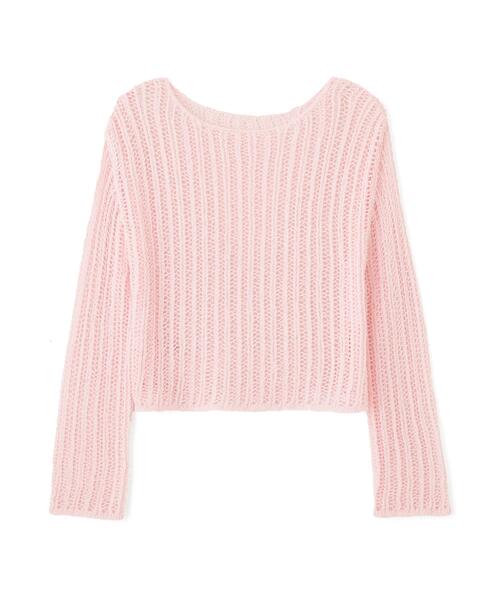N.（N. Natural Beauty Basic）（エヌエヌナチュラルビューティーベーシック）の「透かし編みクロップドニット（ニット/セーター・レディース・ピンク/グレー系その他/オフホワイト・ﾌﾘ-）」の9枚目の写真