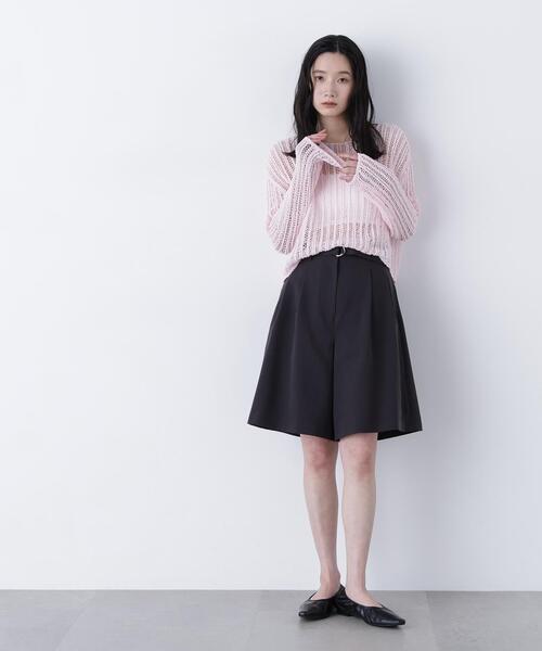 N.（N. Natural Beauty Basic）（エヌエヌナチュラルビューティーベーシック）の「透かし編みクロップドニット（ニット/セーター・レディース・ピンク/グレー系その他/オフホワイト・ﾌﾘ-）」の16枚目の写真