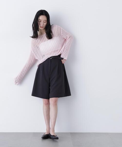 N.（N. Natural Beauty Basic）（エヌエヌナチュラルビューティーベーシック）の「透かし編みクロップドニット（ニット/セーター・レディース・ピンク/グレー系その他/オフホワイト・ﾌﾘ-）」の18枚目の写真