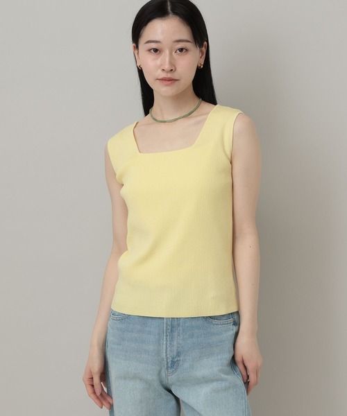 A part by（アパートバイ）の「スクエアリブタンク（タンクトップ・レディース・ホワイト系その他6/イエロー系その他/グリーン系その他/ネイビー・FREE）」の4枚目の写真