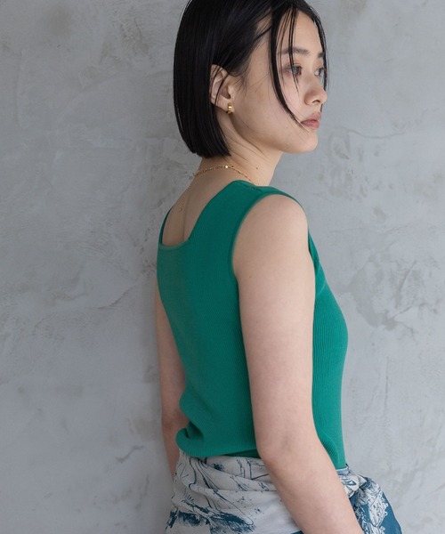 A part by（アパートバイ）の「スクエアリブタンク（タンクトップ・レディース・ホワイト系その他6/イエロー系その他/グリーン系その他/ネイビー・FREE）」の12枚目の写真