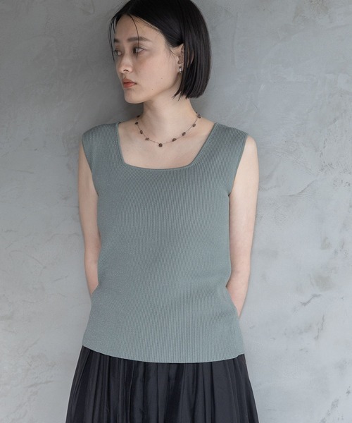 A part by（アパートバイ）の「スクエアリブタンク（タンクトップ・レディース・ホワイト系その他6/イエロー系その他/グリーン系その他/ネイビー・FREE）」の14枚目の写真