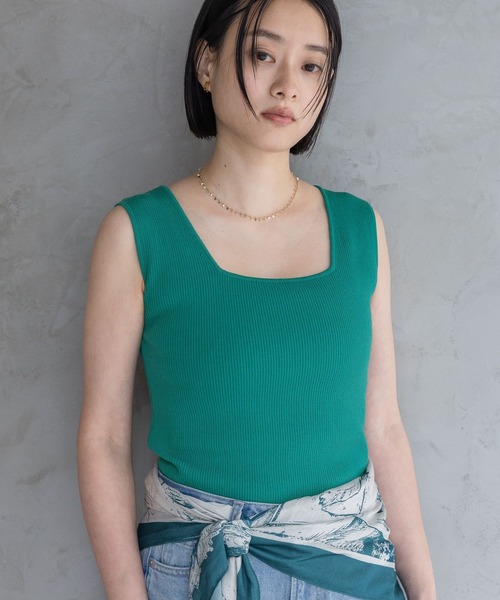 A part by（アパートバイ）の「スクエアリブタンク（タンクトップ・レディース・ホワイト系その他6/イエロー系その他/グリーン系その他/ネイビー・FREE）」の11枚目の写真