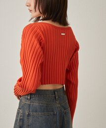 mline（エムライン）の「[mline]ロゴプレート リブカーディガン（カーディガン/ボレロ）」