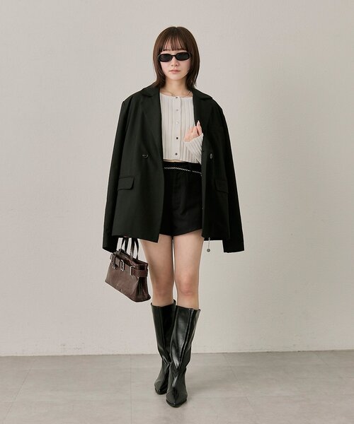 mline（エムライン）の「[mline]ロゴプレート リブカーディガン（カーディガン/ボレロ・レディース・ライム/オレンジ/チャコールグレー/オフホワイト・FREE）」の11枚目の写真