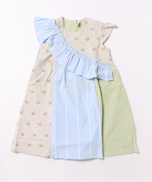 nino（ニノ）の「ななめショルダーフリル　ワンピース（ワンピース・キッズ・ブルー/ピンク・140cm/130cm）」の16枚目の写真