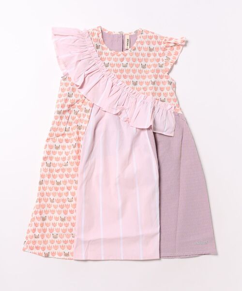 nino（ニノ）の「ななめショルダーフリル　ワンピース（ワンピース・キッズ・ブルー/ピンク・140cm/130cm）」の17枚目の写真