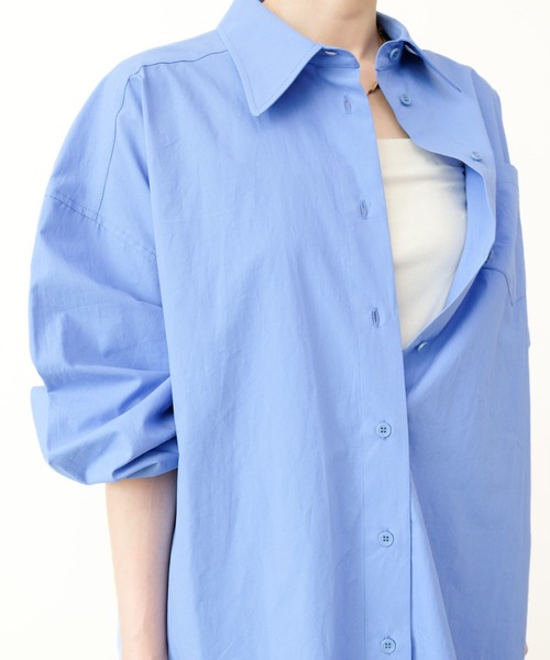 DOLLUPOOPS（ドールアップウップス）の「Oversized shirt(オーバーサイズシャツ)（シャツ/ブラウス・レディース・ストライプ/ブラック/オフホワイト/ブルー・FREE）」の22枚目の写真