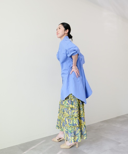 DOLLUPOOPS（ドールアップウップス）の「Oversized shirt(オーバーサイズシャツ)（シャツ/ブラウス・レディース・ストライプ/ブラック/オフホワイト/ブルー・FREE）」の5枚目の写真