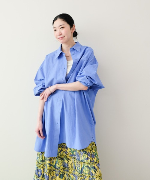 DOLLUPOOPS（ドールアップウップス）の「Oversized shirt(オーバーサイズシャツ)（シャツ/ブラウス・レディース・ストライプ/ブラック/オフホワイト/ブルー・FREE）」の20枚目の写真