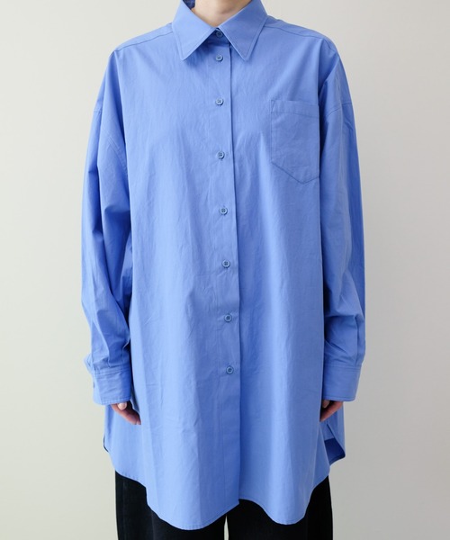 DOLLUPOOPS（ドールアップウップス）の「Oversized Shirt(オーバーサイズシャツ)（シャツ/ブラウス・レディース・ストライプ/ブラック/オフホワイト/ブルー・FREE）」の12枚目の写真