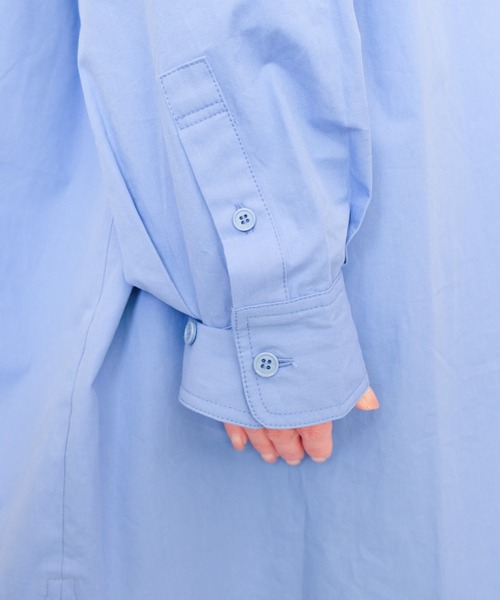 DOLLUPOOPS（ドールアップウップス）の「Oversized Shirt(オーバーサイズシャツ)（シャツ/ブラウス・レディース・ストライプ/ブラック/オフホワイト/ブルー・FREE）」の14枚目の写真