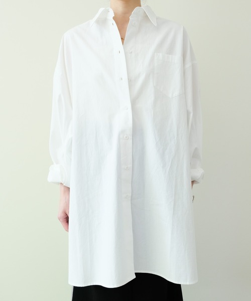 DOLLUPOOPS（ドールアップウップス）の「Oversized Shirt(オーバーサイズシャツ)（シャツ/ブラウス・レディース・ストライプ/ブラック/オフホワイト/ブルー・FREE）」の18枚目の写真