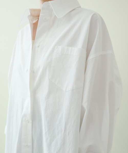 DOLLUPOOPS（ドールアップウップス）の「Oversized Shirt(オーバーサイズシャツ)（シャツ/ブラウス・レディース・ストライプ/ブラック/オフホワイト/ブルー・FREE）」の19枚目の写真