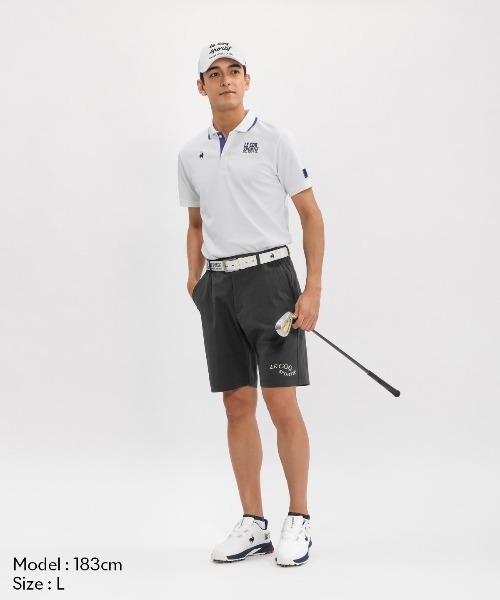 le coq sportif GOLF(ルコックスポルティフゴルフ)の「マーキングデザイン半袖ポロシャツ(ポロシャツ・メンズ・ブラック/カーキ/ホワイト・L/M/3L)」の5枚目の写真