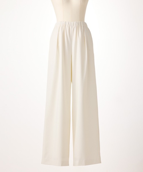 STRAWBERRY-FIELDS（ストロベリーフィールズ）の「ピンストライプトロ_ピンストライプイージーパンツ（その他パンツ・レディース・オフホワイト/ネイビー・2）」の4枚目の写真