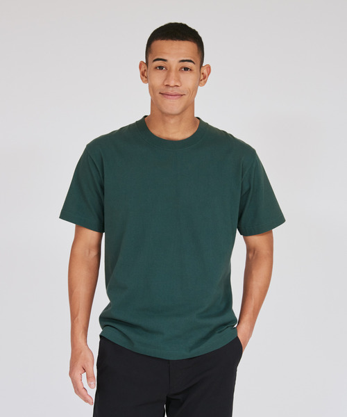 HANES（ヘインズ）の「【Hanes/ヘインズ】メンズ ビーフィー クルーネックTシャツ（Tシャツ/カットソー・メンズ・ダークグリーン/ヘザーグレー/ブラック/ネイビー/インディゴブルー/プラム/ダークグレー/ダークブラウン/ダークグリーン系/ホワイト・M/S/XS/XL/L）」の6枚目の写真