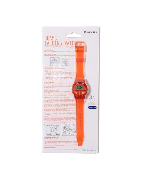 bpr BEAMS(ビーピーアール ビームス )の「【50周年特別企画】"BEAMS TALKING SERIES" TALKING WATCH English(デジタル腕時計・レディース・その他/オレンジ・ONE SIZE)」の4枚目の写真