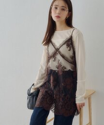 DISCOAT（ディスコート）の「【Noka】ヴィンテージレースキャミチュニック（キャミソール）」