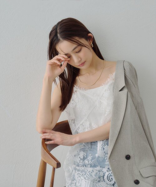 DISCOAT（ディスコート）の「【Noka】ヴィンテージレースキャミチュニック（キャミソール・レディース・オフホワイト/ブラック/ブラウン・FREE）」の7枚目の写真