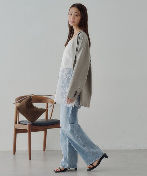 DISCOAT（ディスコート）の「【Noka】ヴィンテージレースキャミチュニック（キャミソール・レディース・オフホワイト/ブラック/ブラウン・FREE）」の14枚目の写真