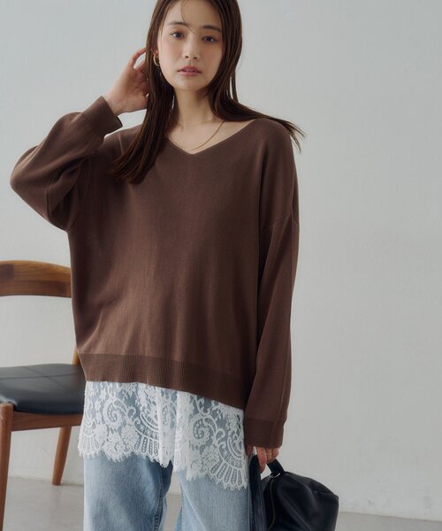 DISCOAT（ディスコート）の「【Noka】ヴィンテージレースキャミチュニック（キャミソール・レディース・オフホワイト/ブラック/ブラウン・FREE）」の16枚目の写真