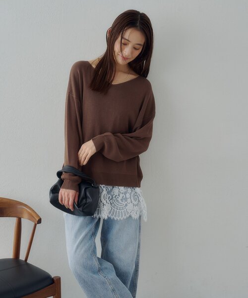 DISCOAT（ディスコート）の「【Noka】ヴィンテージレースキャミチュニック（キャミソール・レディース・オフホワイト/ブラック/ブラウン・FREE）」の17枚目の写真