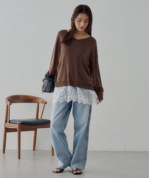 DISCOAT（ディスコート）の「【Noka】ヴィンテージレースキャミチュニック（キャミソール・レディース・オフホワイト/ブラック/ブラウン・FREE）」の19枚目の写真