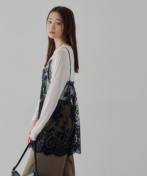 DISCOAT（ディスコート）の「【Noka】ヴィンテージレースキャミチュニック（キャミソール・レディース・オフホワイト/ブラック/ブラウン・FREE）」の22枚目の写真