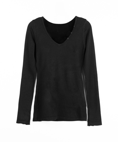 me+em select(ミームセレクト)の「※※【 3color 】Vネックスーパーフィットスリムシアーニット / V-neck super-fit slim sheer knit(ニット/セーター・レディース・アイボリー/ブラック/グレー・FREE)」の20枚目の写真