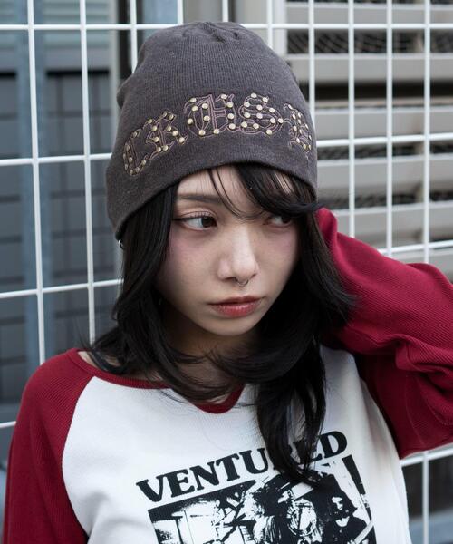 WEGO(ウィゴー)の「WEGO/ロゴ刺繍スタッズビーニー(ニットキャップ/ビーニー・レディース・ブラウン/ブラック・FREE)」の8枚目の写真