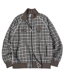 TRAVEL（トラベル）の「チェックパイピングトラックジャケットブラウン（ナイロンジャケット）」