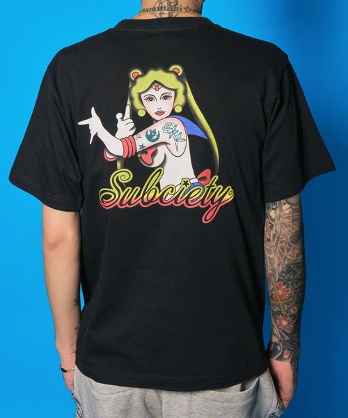 Subciety(サブサエティ)の「Moon light tee(Tシャツ/カットソー・メンズ・ブラック/ネイビー/ホワイト・SMALL/MEDIUM/LARGE/X-LARGE/XX-LARGE)」の3枚目の写真