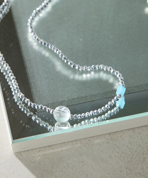 COLLAGE GALLARDAGALANTE(コラージュガリャルダガランテ)の「PAPILLONNER/シャイニービーズネックレス(ネックレス・レディース・シルバー・FREE)」の2枚目の写真