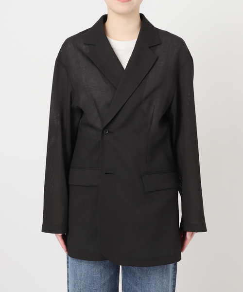 journal standard L'essage（ジャーナルスタンダードレサージュ）の「2WAYイージージャケット（テーラードジャケット・レディース・ベージュ/ブラック・FREE）」の22枚目の写真