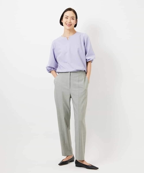 MICHEL KLEIN（ミッシェル・クラン）の「[2WAYストレッチ]テーパードパンツ（その他パンツ・レディース・ブルー/ライトグレー/ブラック・38）」の11枚目の写真