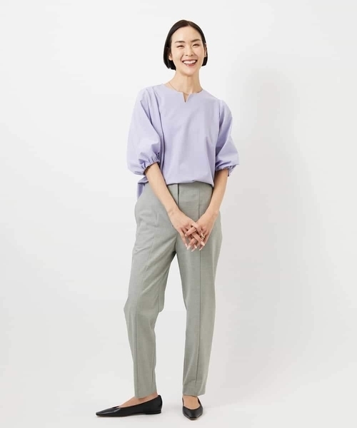 MICHEL KLEIN（ミッシェル・クラン）の「[2WAYストレッチ]テーパードパンツ（その他パンツ・レディース・ブルー/ライトグレー/ブラック・38）」の12枚目の写真
