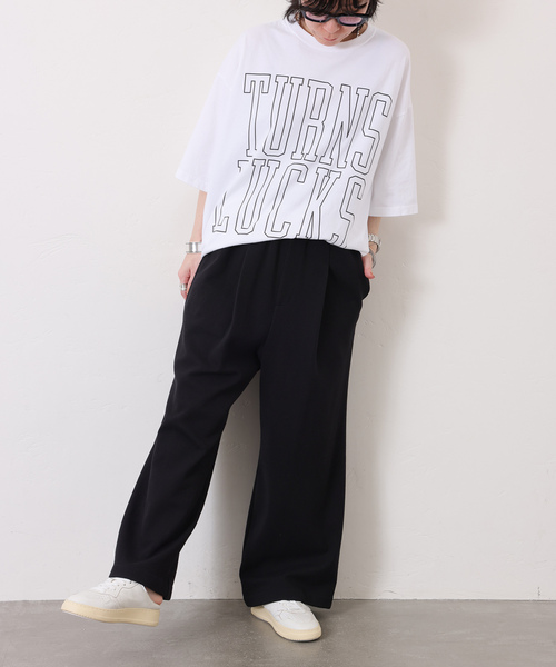 JOURNAL STANDARD LUXE（ジャーナルスタンダード　ラックス）の「ブークレーストレートパンツ（その他パンツ・レディース・ベージュ/ブラック・FREE）」の3枚目の写真