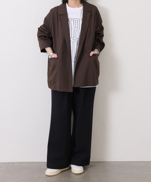 JOURNAL STANDARD LUXE（ジャーナルスタンダード　ラックス）の「ブークレーストレートパンツ（その他パンツ・レディース・ベージュ/ブラック・FREE）」の5枚目の写真