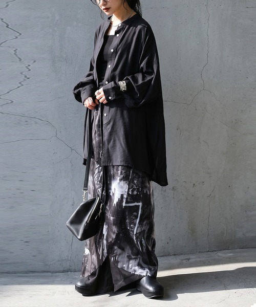 antiqua（アンティカ）の「ノーカラー シャツ（シャツ/ブラウス・レディース・ホワイト/ブルー/ブラック・ONESIZE）」の16枚目の写真