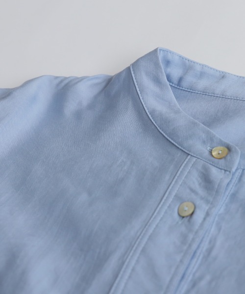antiqua（アンティカ）の「ノーカラー シャツ（シャツ/ブラウス・レディース・ホワイト/ブルー/ブラック・ONESIZE）」の8枚目の写真