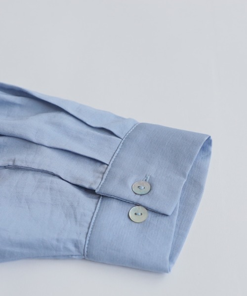 antiqua（アンティカ）の「ノーカラー シャツ（シャツ/ブラウス・レディース・ホワイト/ブルー/ブラック・ONESIZE）」の5枚目の写真