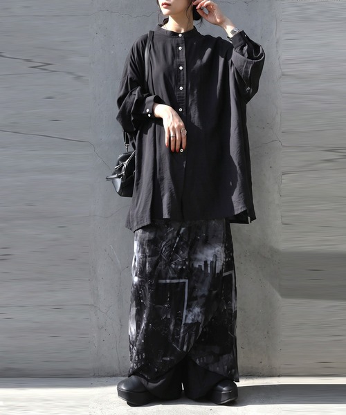 antiqua（アンティカ）の「ノーカラー シャツ（シャツ/ブラウス・レディース・ホワイト/ブルー/ブラック・ONESIZE）」の17枚目の写真