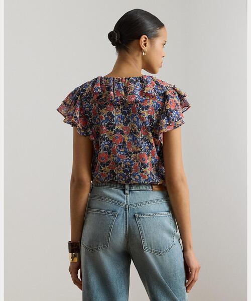LAUREN RALPH LAUREN（ローレン ラルフ ローレン）の「フローラル フリルトリム ジョーゼット ブラウス（シャツ/ブラウス・レディース・マルチ・S/M/XS/XXS）」の7枚目の写真